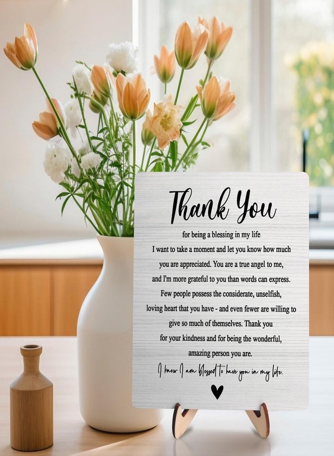 DMADNF Thank You Gifts for Women Men, Appreciation Gifts for Friends, Coworker Leaving Gift, Home Office Decor Wooden Plaque Sign 5.9 x 5.9Inch-Thank You for Being A Blessing in My Life (White) - Image 5